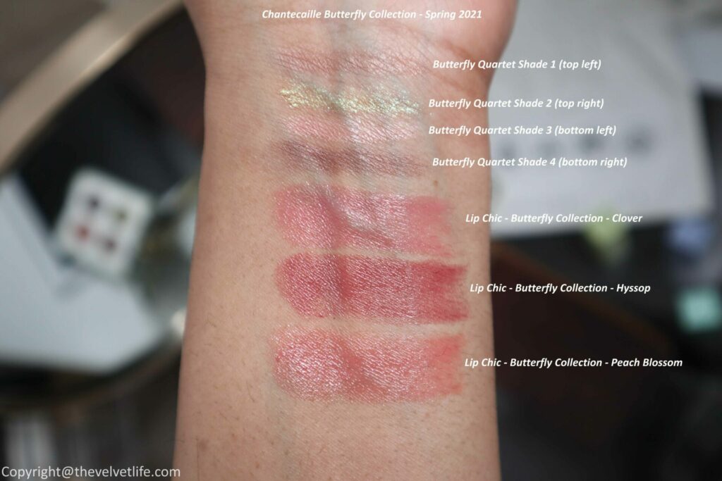 Chantecaille Butterfly Collection Spring 2021 review swatches Butterfly quartet, Lip Chic