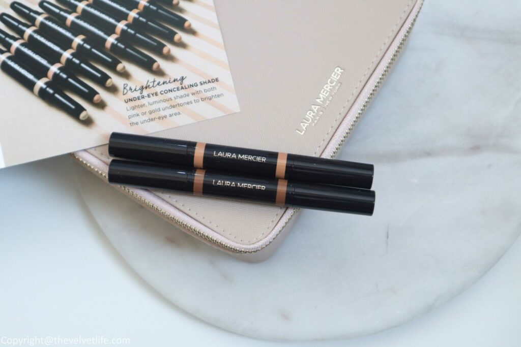 Laura Mercier Secret Camouflage Concealer Duo review and swatches of the new launch that has a brightener and corrector