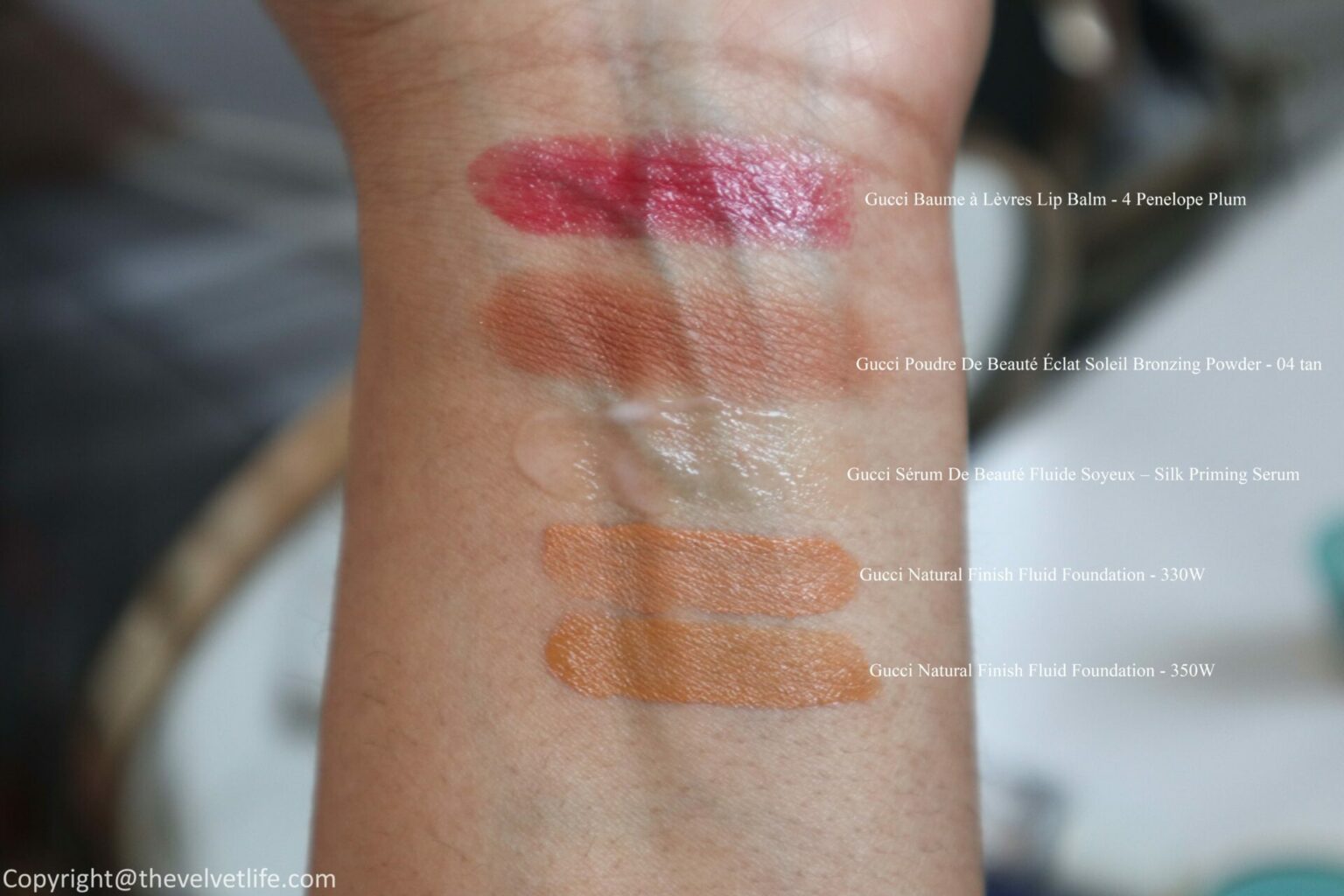 gucci cushion foundation swatches