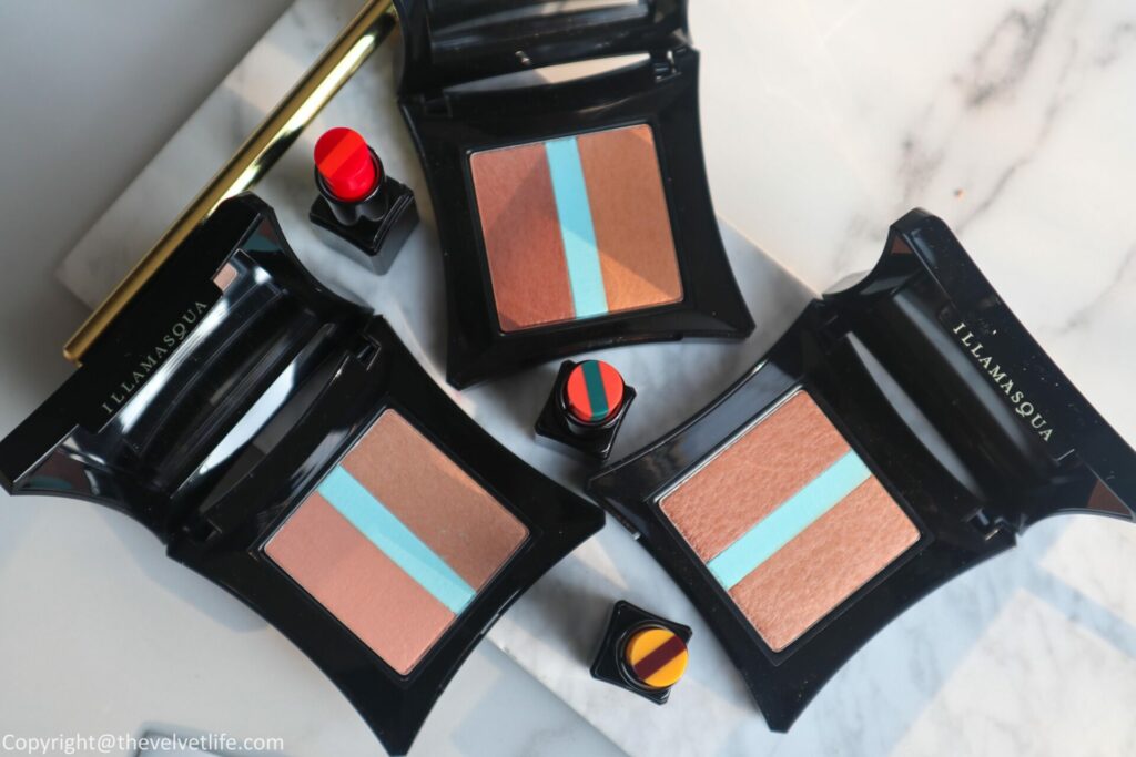 Illamasqua Summer Collection for 2021, Color Correcting Bronzer, Hydra Lip Tint review swatches