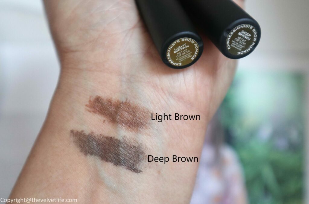 Surratt Expressioniste Brow Pomade tinted light brown, deep brown Review swatch