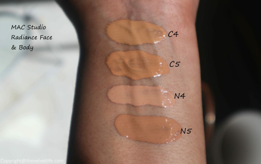 mac face and body foundation shade comparison