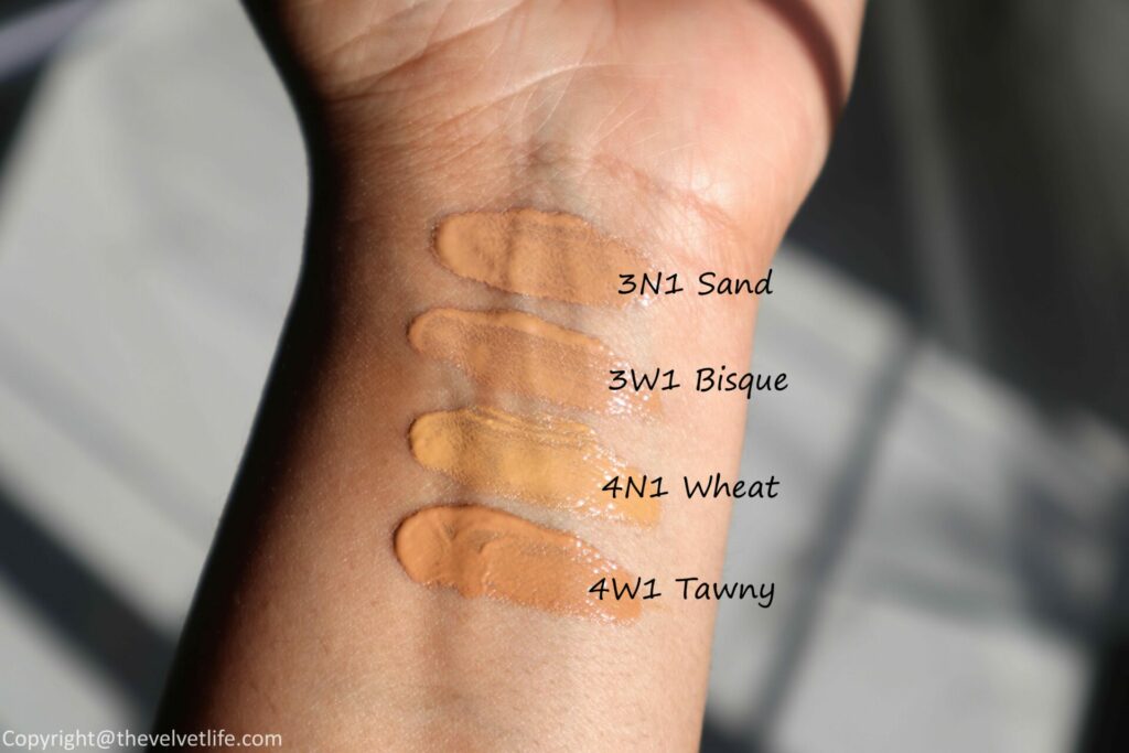 Laura Mercier Tinted Moisturizer Oil-Free Review Swatches medium shades, 3N1, 3W1, 4N1, 4W1