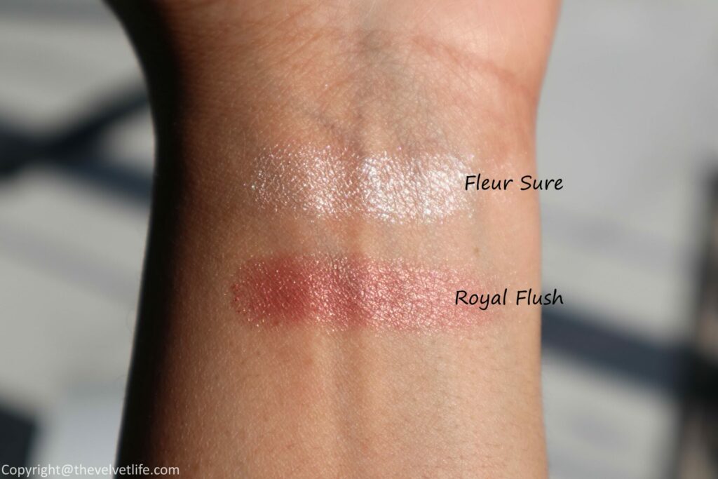 MAC Cosmetics Botanic Panic Extra Dimension Skin Finish Review swatches fleur sure, royal flush