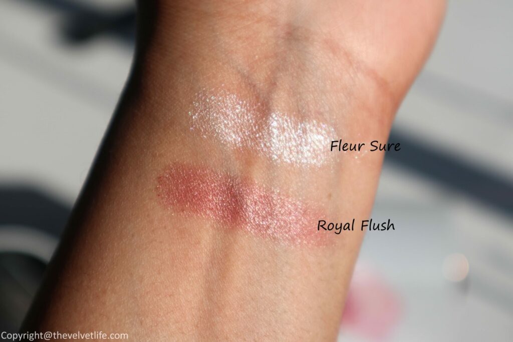 MAC Cosmetics Botanic Panic Extra Dimension Skin Finish Review swatches fleur sure, royal flush