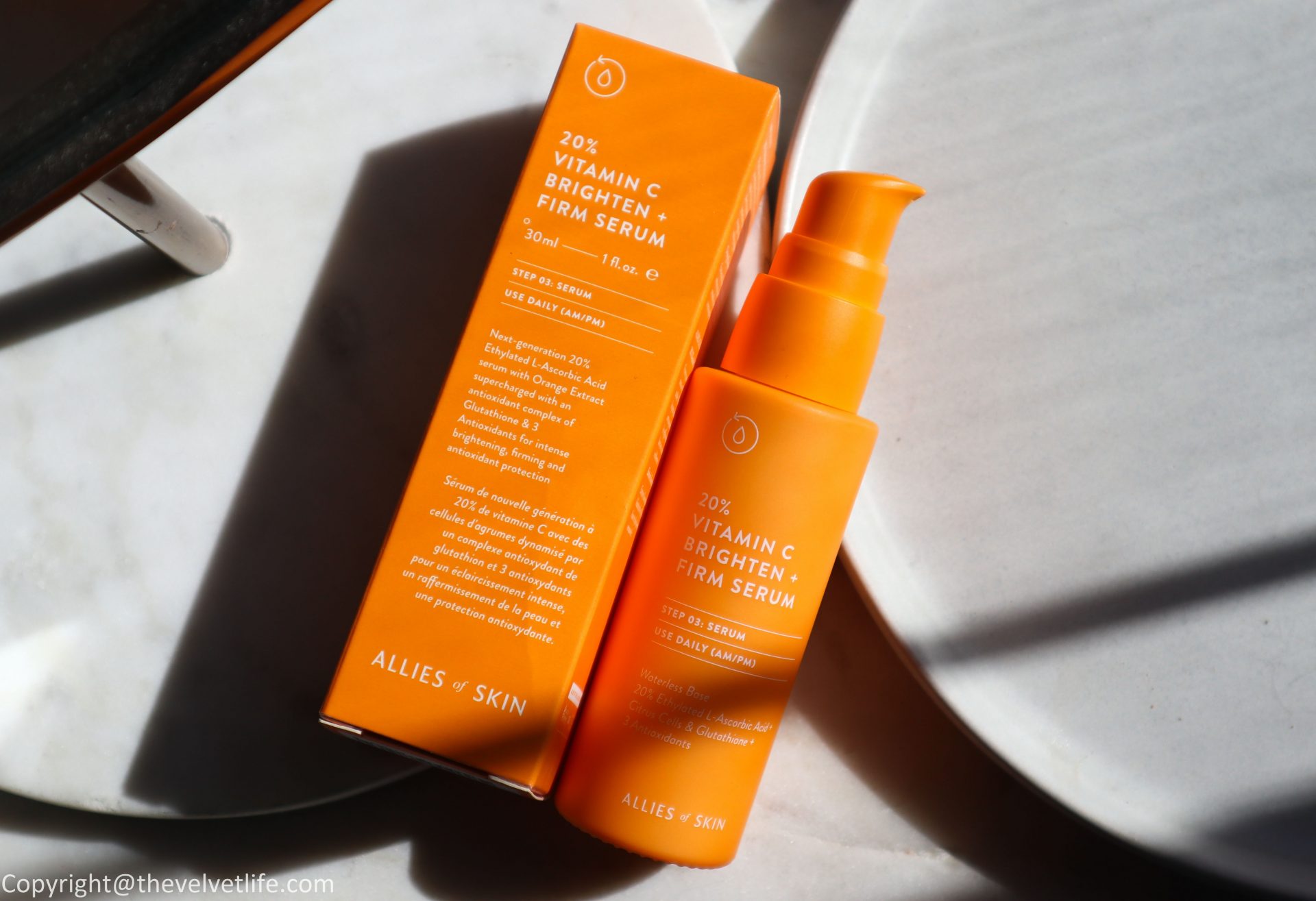 Allies Of Skin 20% Vitamin C Brighten + Firm Serum Review - The Velvet Life