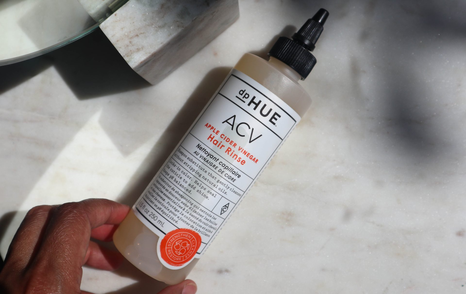 dpHUE Apple Cider Vinegar Scalp Scrub and Hair Rinse Review The