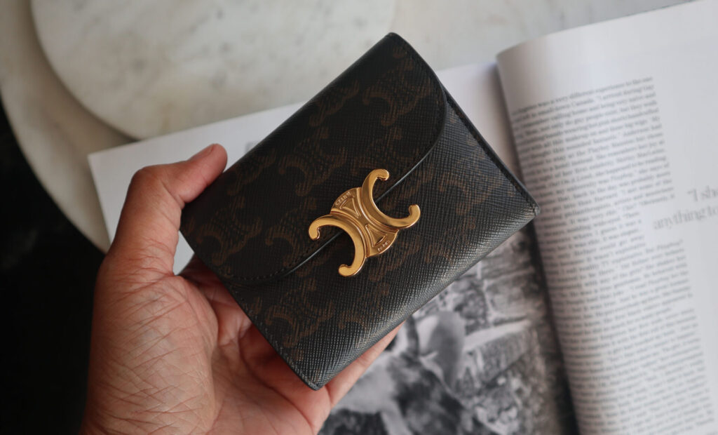 COMPACT WALLET WITH COIN TRIOMPHE in triomphe canvas