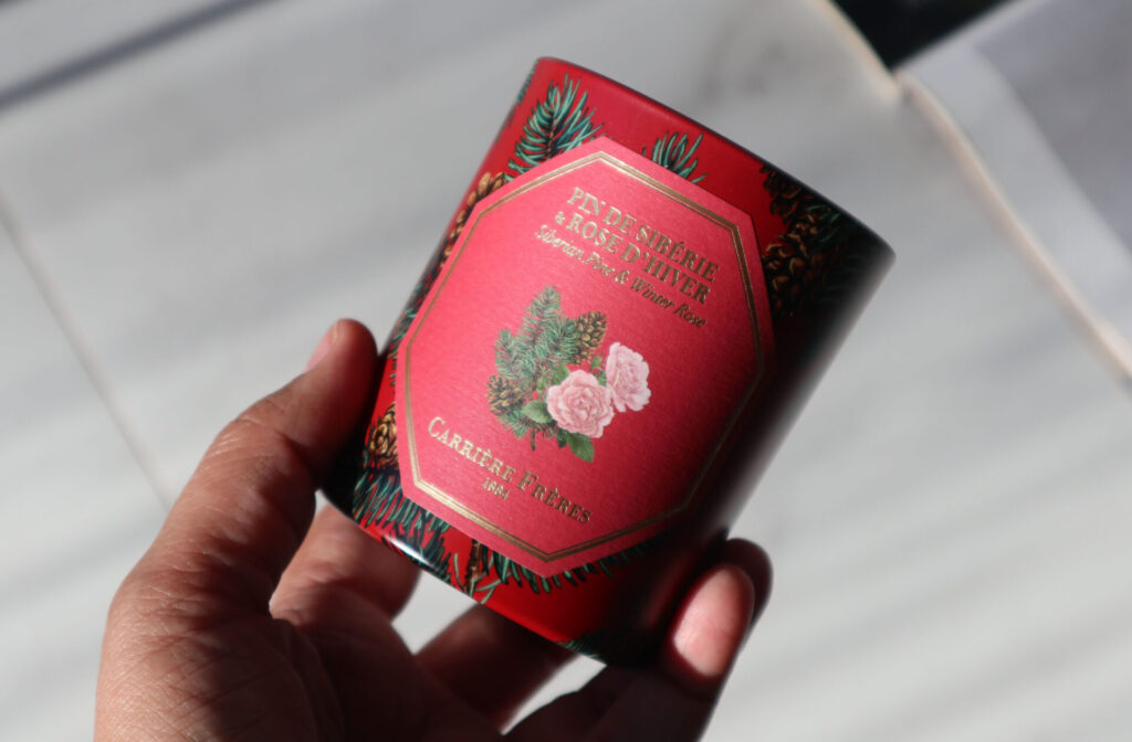 Carrière Frères Holiday 2023 - Siberian Pine & Winter Rose Candle Review
