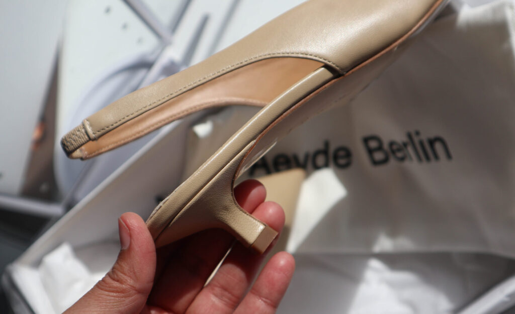 Aeyde Beige Valerie Heels Review