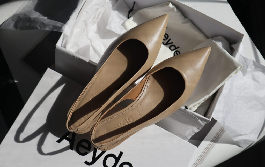 Aeyde Beige Valerie Heels Review