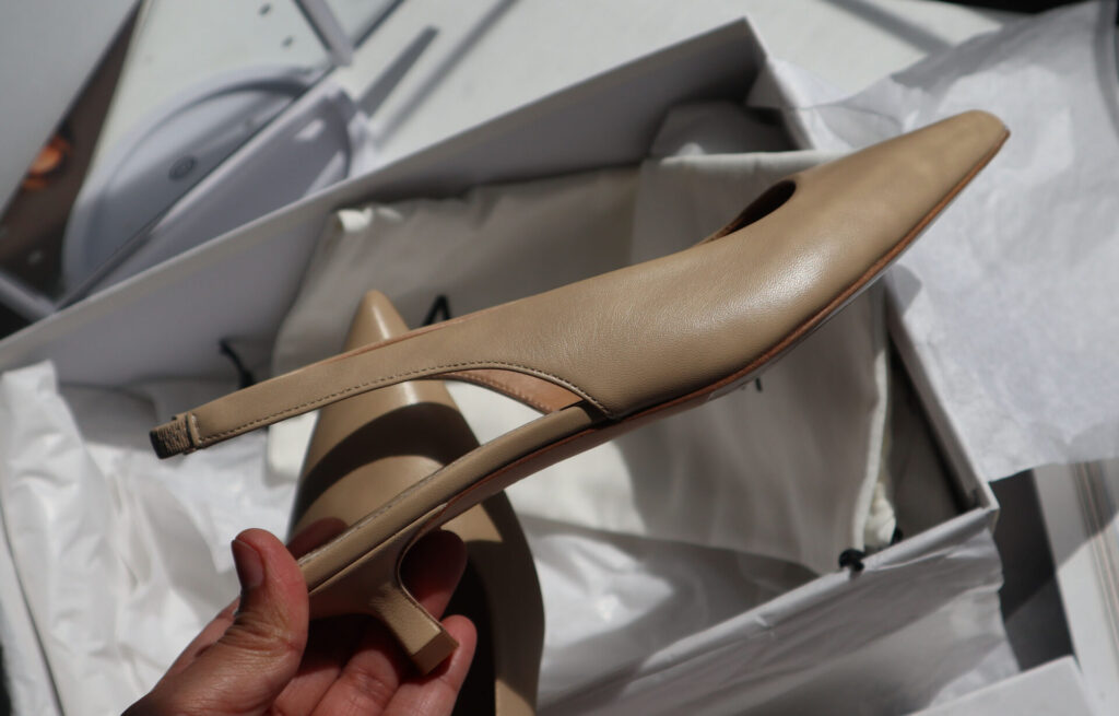 Aeyde Beige Valerie Heels Review
