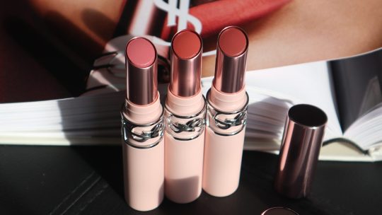 YSL LoveNude Lip Blusher luxurious packaging display on a minimalist background